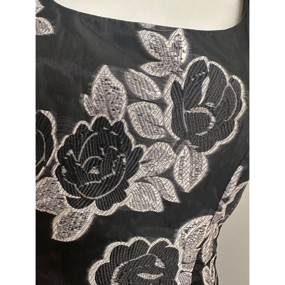 Prabal Gurung Dresse Black Silver Floral Jacquard Mini Dress 4 - Picture 11 of 14